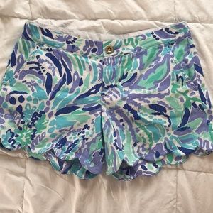 Lilly Pulitzer Blue and Green Patterned Shorts